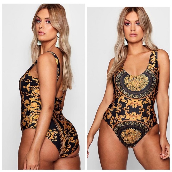 Boohoo Plus Other - Chain Print Swimsuit